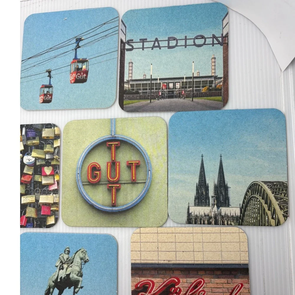 Cologne Germany Souvenir Coasters Set of 10 CardboardCity Views Landmarks Travel